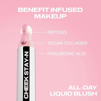 Sacheu Cheek STAY-N Liquid Blush for Cheeks — High Pigment, Buildable, Lightweight Cream Blush Infused With Squalane, for Dewy & Radiant Flushed Cheeks — Long-lasting & Cruelty Free, I'm Cute