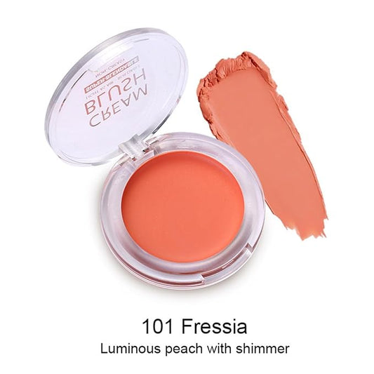 MAEPEOR Cream Face Blush 8 Color Lightweight Smooth Natural Look Matte Face Blush Long-Lasting Buildable Blusher for Cheeks (101 Freesia)
