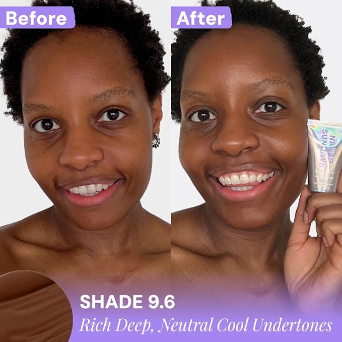 Naked Sundays BeautyScreen™ SPF 50 Mineral Peptide Foundation Tint – 2-in-1 Skin Tint & Mineral Sunscreen | Radiant, Buildable Coverage, Acne-Safe, Infused with Peptides (9.6. Rich Neutral, 1.01 oz)