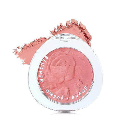 MAEPEOR Embossed Blush 8 Colors Lightweight Natural Look Matte Face Blush Long-Lasting Highly Pigmented Powder Blusher (Color 02)