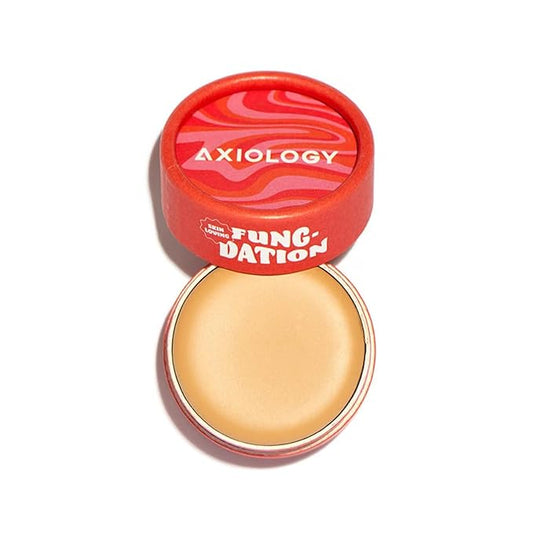 Axiology Fungdation Mushroom Foundation Face Makeup Creamy Wrinkle Defying Minimize Fine Lines Infused with Reishi Deep Hydration Natural Youthful Look Light to Medium Coverage 11.3g (Shade 5)