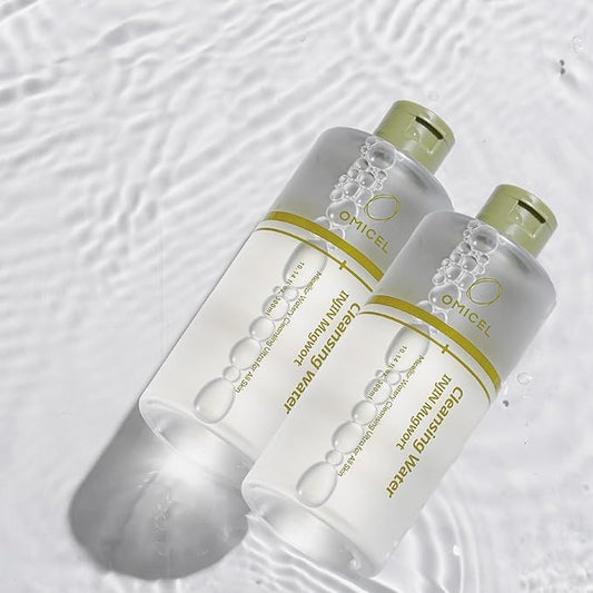 INJIN Mugwort Mineral Cleansing Water (2 Count) - Gentle Makeup Remover | Micellar Water with Tea Tree Leaf Water | Glucose-Infused Formula for Effective Cleansing