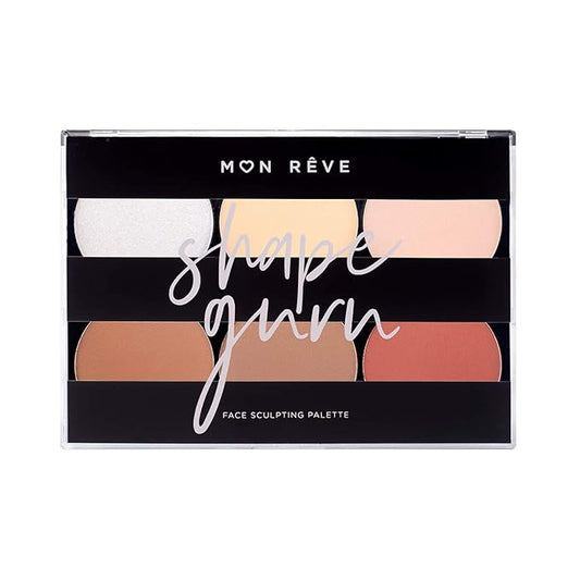 Mon Reve Shape Guru - 3-in-1 Face Sculpting Palette with Highlighter, Contour & Blush - Parabens-Free Vegan Mineral Makeup Kit for Light & Dark (02 Medium)