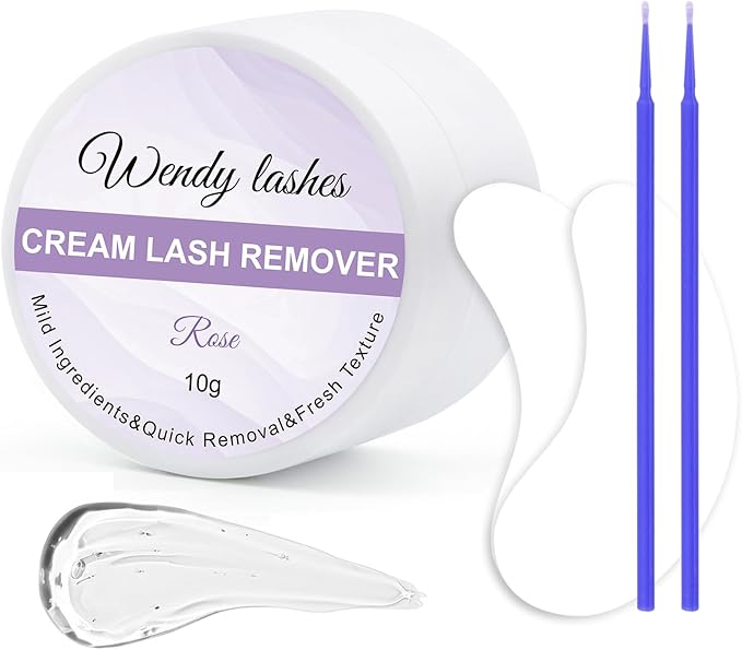 Rose Lash Remover Kit for Lash Extensions Professional Fast Low Irritation Cream Glue-remover 10g Sensitive Skin Dissolution Extension-Remover By WENDY LASHES（Rose,10g）