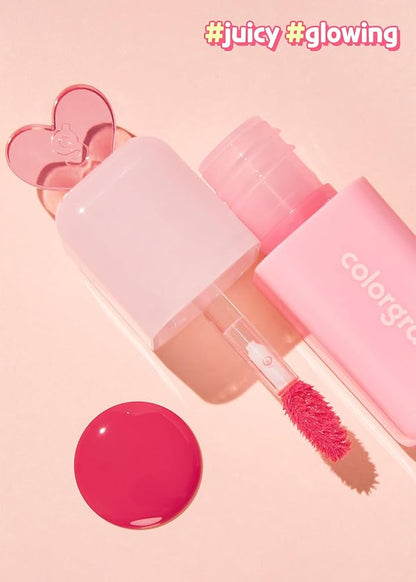 COLORGRAM Juicy Drop Tint 06 Nice Plum | Juicy Lip Gloss, Glowing Lip Stain with Fruity Colors, Buildable & Blendable, Highly Pigmented