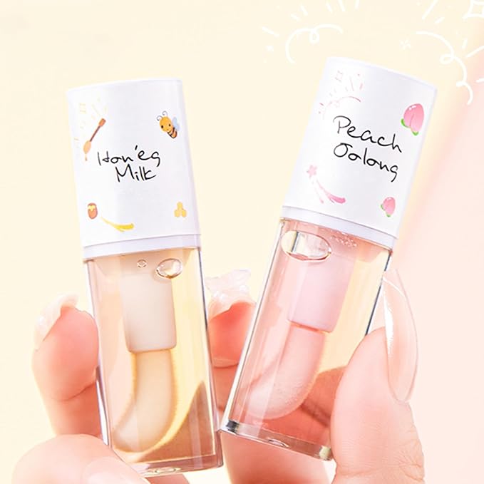 4Pcs Hydrating Lip Gloss Set,Crystal Jelly Moisturizing Lip Oil,Transparent Hydrating Lip Balm,Plumping Lip Gloss Long Lasting Lip Glow Oil Lip Care Tools