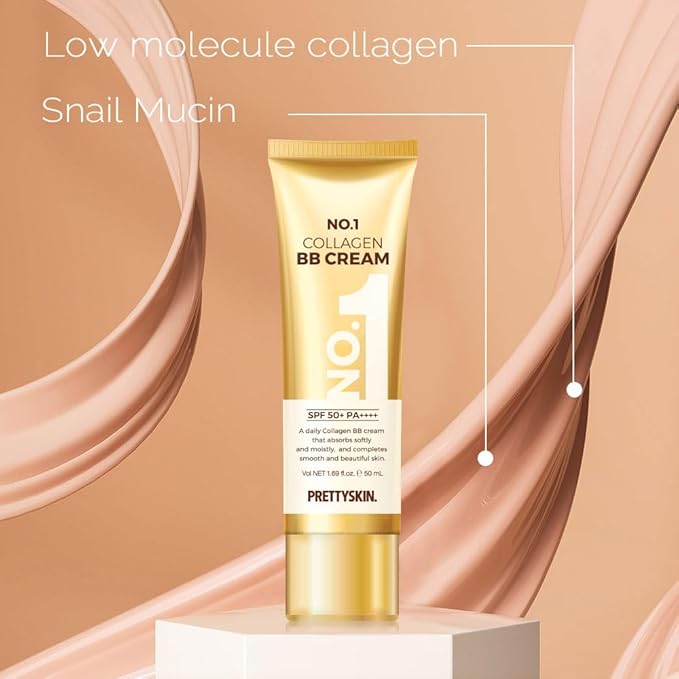 Collagen BB Cream with Zinc Oxide & Titanium Dioxide – Lightweight Daily Korean BB Cream for Moisture Balance, Natural Coverage & Skin Comfort (1.69 fl.oz.)