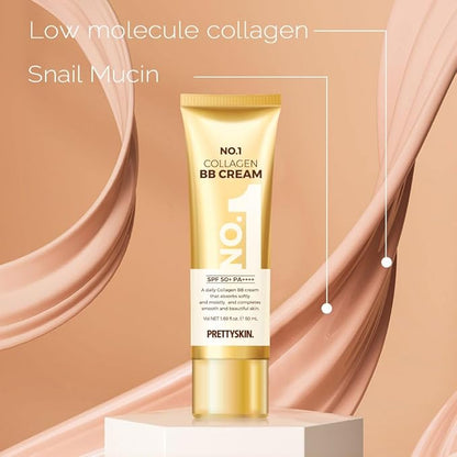 Collagen BB Cream with Zinc Oxide & Titanium Dioxide – Lightweight Daily Korean BB Cream for Moisture Balance, Natural Coverage & Skin Comfort (1.69 fl.oz.)