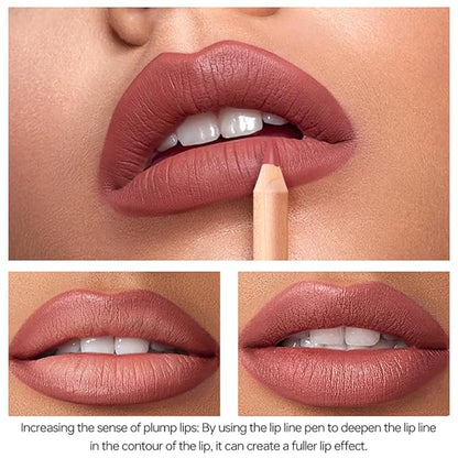 12 Colors Lip Liner Set, Matte Finish Series Lip Liners Pen Kit for Women, Long Lasting Waterproof Smooth High Pigmented Lip Pencil for Daily Makeup (Set B)