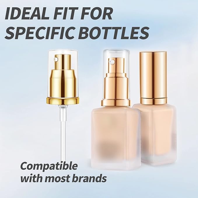 4Pack Foundation Pump for Fit Me Liquid Foundation for Double Wear Foundation Gold Makeupenser Pump for Easy Application Plastic Cosmetic Liquid Foundation Make-Up Pump Replacement Tool