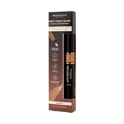 Profusion Cosmetics - West Coast Glow Radiant Liquid Bronzer - Experience Radiant Sun-Kissed Beauty with Vitamin-Infused Liquid Formula - La Jolla