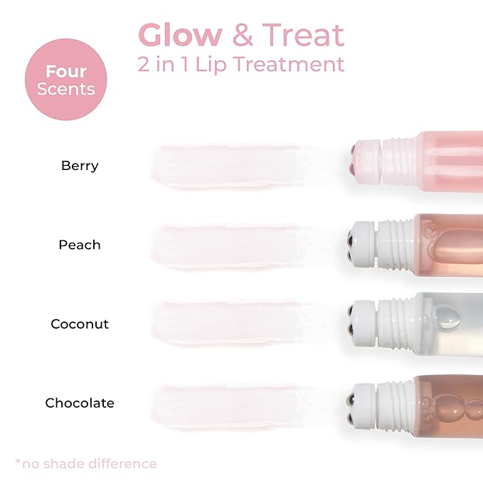 MCoBeauty 2-in-1 Glow & Treat Lip Oil, Peach, Hydrating Tint for Luscious Lips, Vegan, Cruelty Free Cosmetics