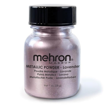 Mehron Makeup Metallic Powder | Metallic Chrome Powder Pigment for Face & Body Paint, Eyeshadow, and Eyeliner 1 oz (28 g) (Lavender)