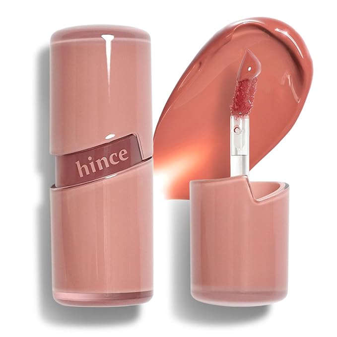 HINCE Raw Glow Gel Tint - Glossy Dewy Lip Tint, Non-Sticky & Long Wearing Lip Gloss for Natural Glass Glow, Moisturizing Liquid Lipstick, Vegan, 0.13 fl.oz. (BARE, 01)
