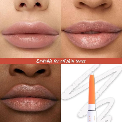 Retractable Matte Lip Liner Pencil, Clear Plump Lip Liners Long-Lasting Creamy Formula for Shaping & Sculpting lip filler pen, Subtle Touch Velvet Pigmented Crayon Lip Liner 01#