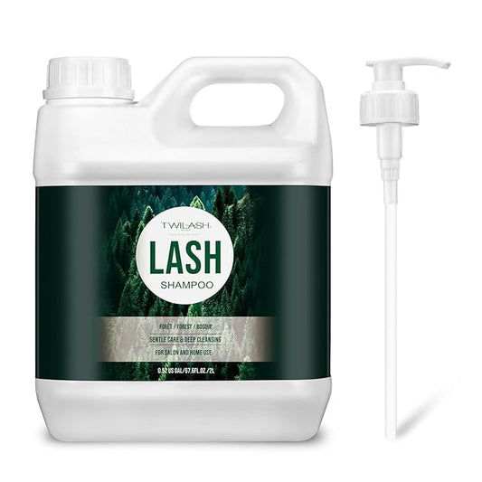 Lash Shampoo Bulk, Eyelash Cleanser for Extensions 2 Liters, Dispenser Pump, Safe Makeup Remover, Non-irritating or Burning Eyelid Foaming Cleanser for Professional Salon and Home Use