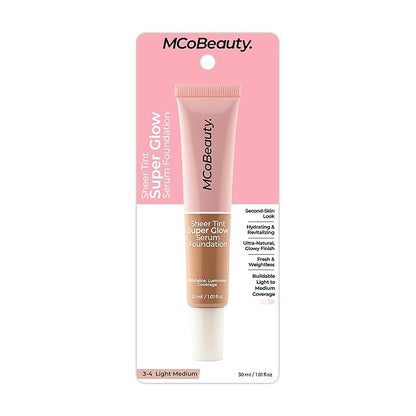 MCoBeauty Super Glow Sheer TINT Serum Foundation 5-6, Ultra-Invisible, Skin Perfecting, Lightweight, with Kiwi Fruit Extract and Shea Butter, Vegan, Cruelty Free Cosmetics