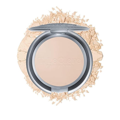 T. Leclerc Compact Pressed Powder - Super-Blendable Face Makeup Longwear Portable Matte Finish Radiant Natural Medium to Full Coverage Airbrushing Mineral Base For Pores & Imperfections (Peche)
