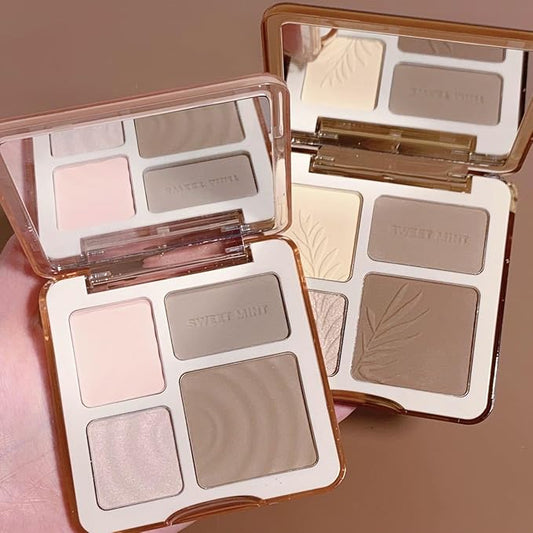 8 Colors Shadow Contour Concealer Palette with Mirror, Foundation Color Corrector Set, Concealer Palette Cream, Long-Lasting, Easy to Blend Powder Contour Palette for All Skin Type (2 Palet)