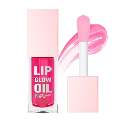 Hydrating Lip Glow Oil, Plumping Lip Gloss, Moisturizing Lip Gloss Lip Balm, Transparent Lip Oil, Non-Sticky Long Lasting Lip Gloss, Tinted Lip Balm for Lip Care,0.28 OZ (#015-Cherry, 0.28 OZ)