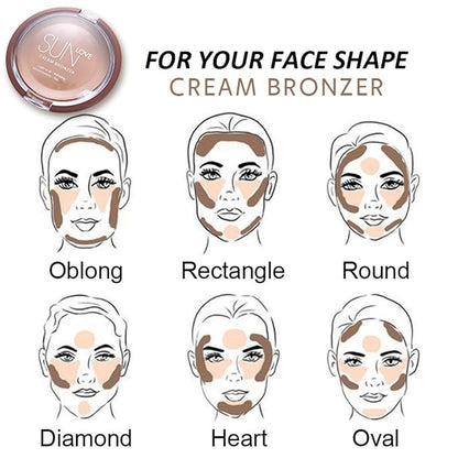 MAEPEOR Matte Cream Bronzer 6 Colors Face Sculpting Contour Bronzers Palette Long Lasting SweatProof Face Bronzer (06 Toffee)