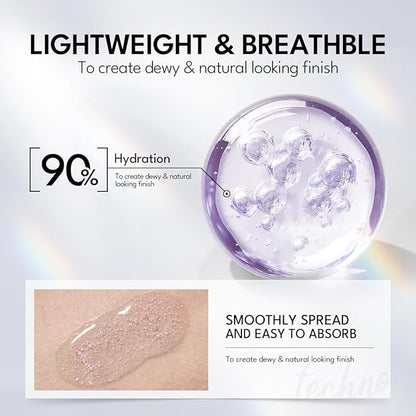 Primer Set, 2 in 1 All Day Hydration And Color Corrector Primer for Face Dry Skin Before Makeup, Lightweight, Tackle Dryness, Christmas Gift for Her, for Medium to Deep Skin