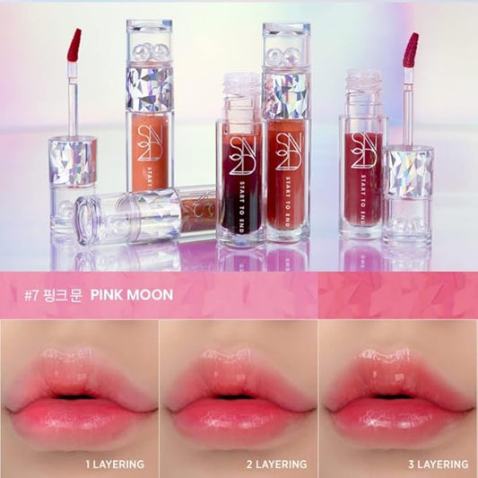 Endluster Tint | Water Tint Long-Lasting Moisture Lips Stain, Vivid Color Lip Tint, High Pigment Color, Coated with Argan Oil (#7 Pink Moon, 3.9g)