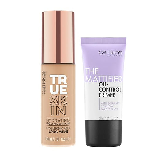 Catrice | True Skin Foundation 40 & The Mattifier Oil-Control Primer | Full Coverage Makeup | Vegan & Cruelty Free