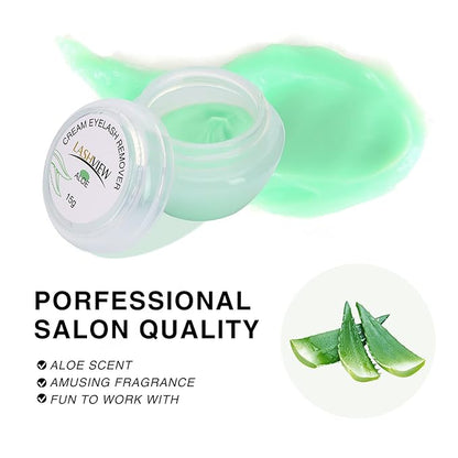 LASHVIEW Eyelash Extension Remover Cream, Eyelash Adhesive Remover, Professional Eyelash Extensions Remover for Salon(ALOE 0.51fl.oz/15ml)