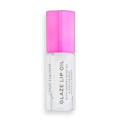 Revolution Beauty, Glaze Lip Oil, Hydrating & Nourishing Formula, Infused with Vitamin E & Hyaluronic Acid, Lust Clear, 0.15 Fl. Oz.