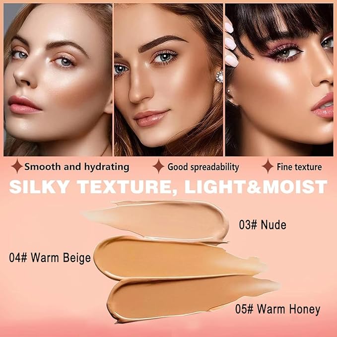 Airbrush Foundation Makeup Spray,Full Coverage Foundation for Waterproof Breathable,Natural Matte Finish,Concealer Moisturizing Foundation for Mature Skin for Smooth Radiant Finish Skin (Warm Honey)