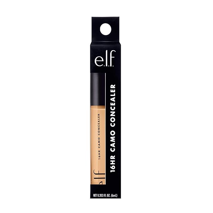 e.l.f. 16HR Camo Concealer, Full Coverage, Highly Pigmented Concealer With Matte Finish, Crease-proof, Vegan & Cruelty-Free, Medium Peach, 0.203 Fl Oz (Pack of 4)