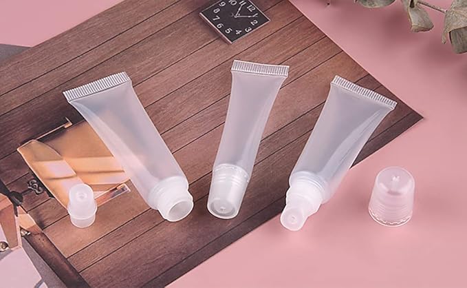 200 Pcs 10 ml Lip Gloss Balm Tubes Refillable Empty Tubes Clear Cosmetic Containers Soft Tube (200 Count (Pack of 1))