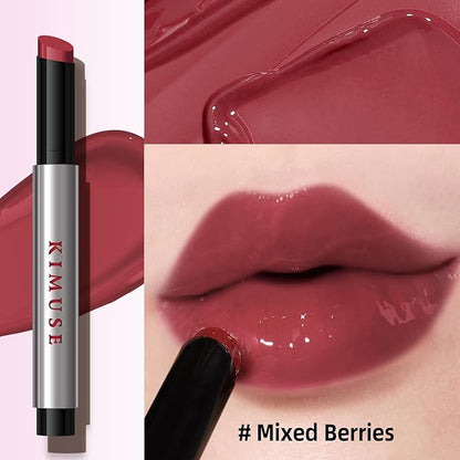 KIMUSE Lip Plumper, Hydrating Korean Lip Gloss, Click Tinted Lip Balm Solid Lipstick for Plumps & Moisturizes, Long-wearing All-in-one Lip Plumping, Gloss, Balm
