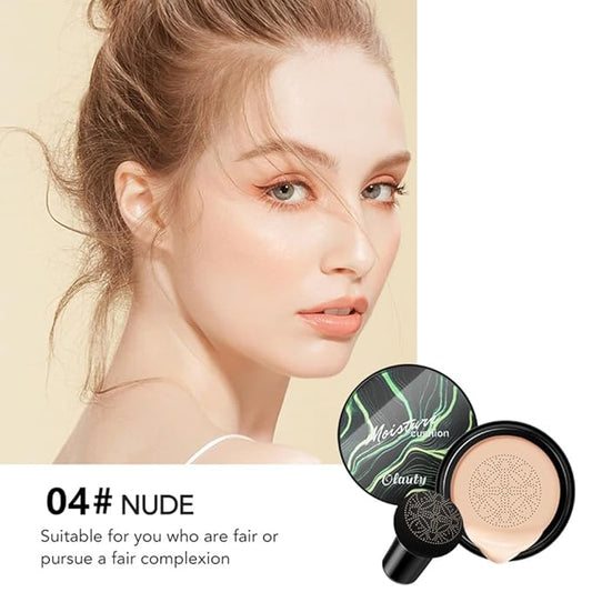 GL-Turelifes Mushroom Head CC Cream Air Cushion Face Foundation Water Feeling Flawless BB Cream Moisturizing Oil Control,Long Lasting & Smoothing Natural Concealer (#04Nude, 0.53 oz)