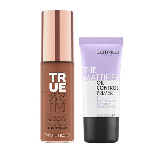 Catrice | True Skin Foundation 94 & The Mattifier Oil-Control Primer | Full Coverage Makeup | Vegan & Cruelty Free