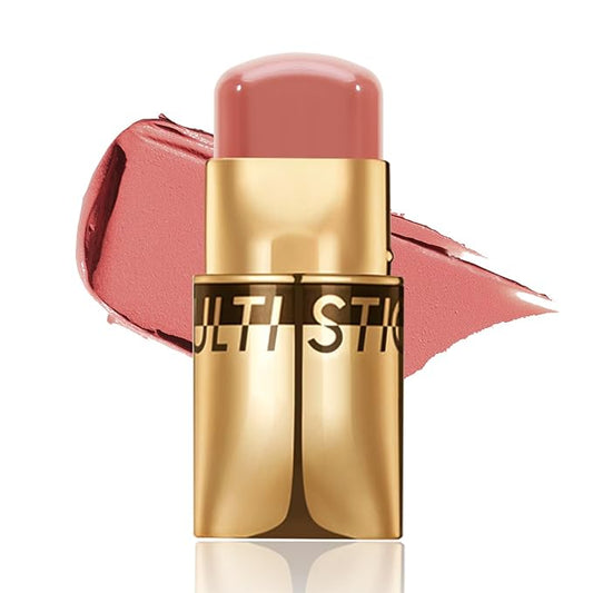 3 In 1 Cream Blush Stick, Multi-Use Blush Makeup Stick For Cheek Eye And Lip, Face Lightweight Moisturizing, Blend Natural