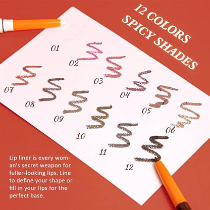 Retractable Matte Lip Liner Pencil, Maroon Plump Lip Liners Long-Lasting Creamy Formula for Shaping & Sculpting lip filler pen, Subtle Touch Velvet Pigmented Crayon Lip Liner 08#