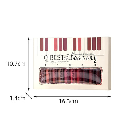 12Pcs Nude Matte Liquid Lipstick Set, Waterproof Long Lasting Non-Stick Cup Nude Brown Dark Red Purple Lipstick 24 Hour Not Fade Matte Lipstick Professional Lip Gloss Makeup Gifts for Women (Set A)