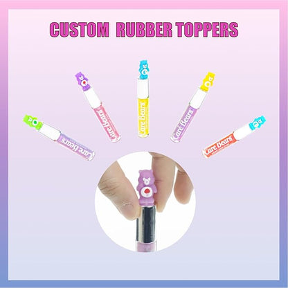 Care Bears 10 Piece Plant Based Lip Gloss, Girls Party Favors, First Makeup Set for Girl, Perfect for Parties, Sleepovers, and Birthday Gifts, Ages 3+, by Townley Girl