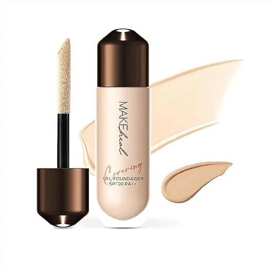 [Makeheal] 1.P.L Foundaiser Foundation SPF 20 PA++, 24 Hours Power-Lasting Coverage, Large Wand Applicator, Dual-Function Foundation, Perfect Blemish Coverage (23N - Reve Light)