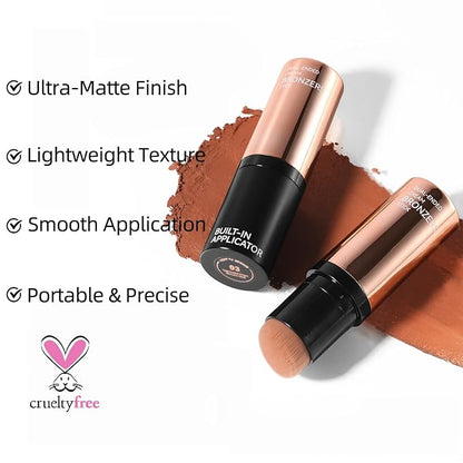 Erinde Cream Contour Bronzer Stick, Natural Finish Contouring Stick, Blendable & Smooth Matte Bronzer Stick, Waterproof & Long Lasting Face Shaping Makeup, 03 Light To Medium