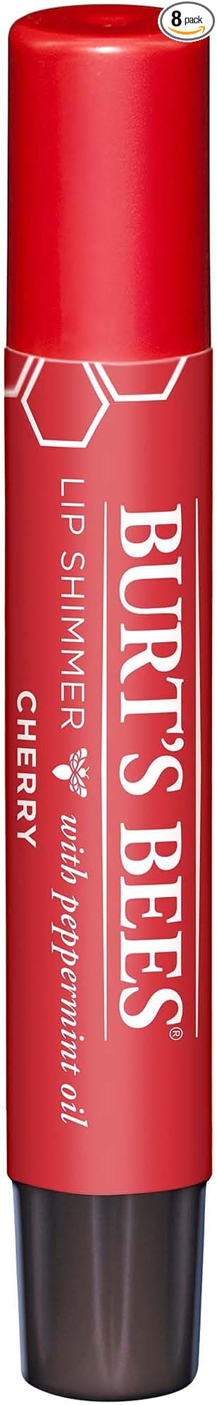 Burt's Bees Lip Shimmer, Cherry, 0.09 Ounces each (Value Pack of 8)