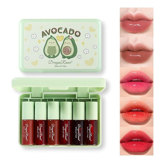 6 Colors Lip Tint Stain Set,Korean Velvet Water Lip Tint,Natural Lip and Cheek Tint, Long lasting Non-Stick Cup Waterproof