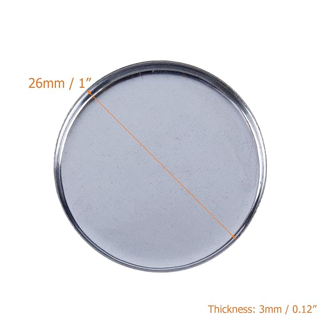 Coshar 30Pcs Empty Round Metal Pans 26mm Eyeshadow Palette Pans Replacement for Magnets Makeup Palettes (3mm Height)