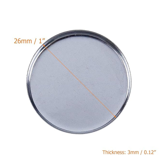 Coshar 30Pcs Empty Round Metal Pans 26mm Eyeshadow Palette Pans Replacement for Magnets Makeup Palettes (3mm Height)