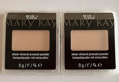 Mary Kay Lot 2 Beige 1 Sheer Mineral Pressed Powder Foundation New