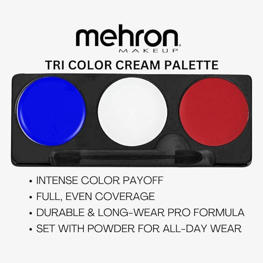 Mehron Makeup Tri-Color Character Makeup Palette | Halloween, Special Effects and Theater Cream FX Palette | Face Paint .7 oz (20 g) (CLOWN)
