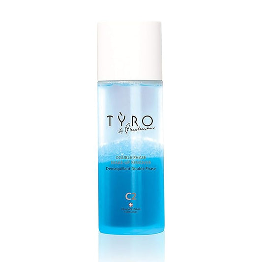 TYRO Double Phase Makeup Remover - Perfect For Removing All Kinds Of Makeup Including Waterproof Makeup - Consists Of A Makeup Melting Oil Phase And A Cleansing Water Phase - 4.23 Oz