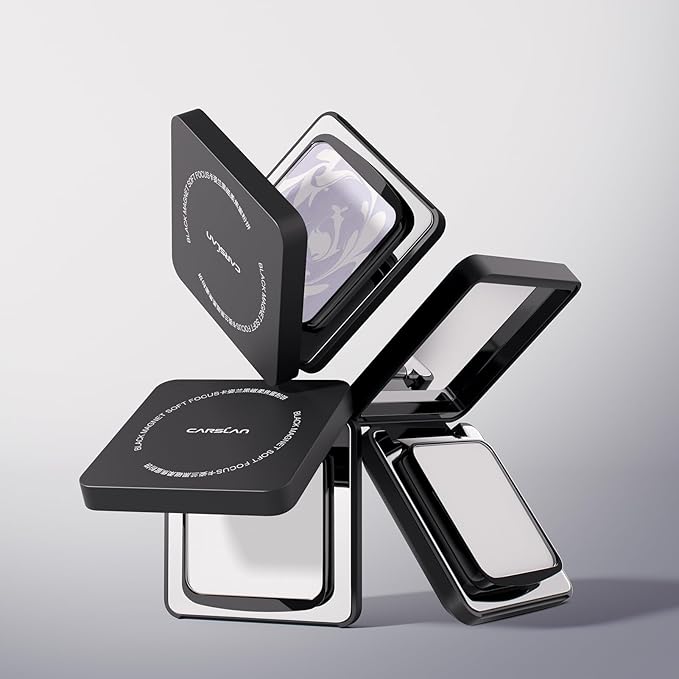 Black Magnet Soft Focus Powder, Waterproof Translucent Pressed Setting Powder, 24H Longlasting Talc-Free Face Powder, Oil Control Compact Makeup,02 Translucent For Oily Skin, 0.28Oz